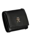 Portofel dublu spațiat negru Tommy Hilfiger cu logo - imagine 3