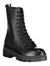 Botine Elegante Negre cu Șireturi și Fermuar Lateral Tommy Hilfiger - imagine 2