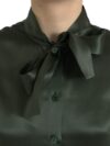Dolce & Gabbana Bluză Elegantă cu Guler Ascot din Mătase - imagine 4