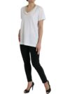 Dolce & Gabbana Tricou Alb Elegant din Bumbac cu Detaliu de Colier - imagine 2