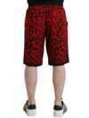 Shorts Bermuda cu imprimeu leopard roșu Dolce & Gabbana - imagine 2