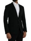 Dolce & Gabbana Palton Blazer Negru din Lână cu Un Rând de Nasturi - imagine 2