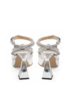 MACH & MACH Platforme Elegante din Piele Argintie - imagine 3
