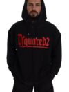 Pulover cu glugă imprimat pentru bărbați Dsquared², negru din bumbac - imagine 5