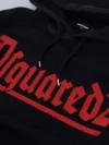 Pulover cu glugă imprimat pentru bărbați Dsquared², negru din bumbac - imagine 7