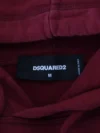 Dsquared² Pulover cu glugă din bumbac tăiat, colorat în vișiniu - imagine 7