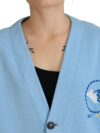 Dsquared² Cardigan Tricotat Albastru din Bumbac cu Butoni - imagine 5