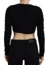 Dsquared² Top Cropped Negru din Vâscoză cu Mâneci Lungi - imagine 4