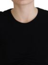 Dsquared² Top Cropped Negru din Vâscoză cu Mâneci Lungi - imagine 5