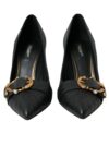 Dolce & Gabbana Pantofi cu toc din piele neagră Devotion - imagine 2