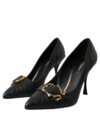 Dolce & Gabbana Pantofi cu toc din piele neagră Devotion - imagine 3
