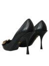 Dolce & Gabbana Pantofi cu toc din piele neagră Devotion - imagine 4