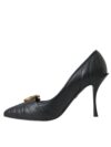 Dolce & Gabbana Pantofi cu toc din piele neagră Devotion - imagine 5