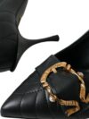 Dolce & Gabbana Pantofi cu toc din piele neagră Devotion - imagine 6