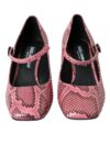 Dolce & Gabbana Pantofi cu toc Mary Jane din piele de piton roz - imagine 2