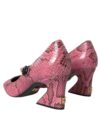 Dolce & Gabbana Pantofi cu toc Mary Jane din piele de piton roz - imagine 4