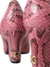Dolce & Gabbana Pantofi cu toc Mary Jane din piele de piton roz - imagine 7