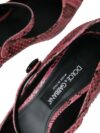 Dolce & Gabbana Pantofi cu toc Mary Jane din piele de piton roz - imagine 8