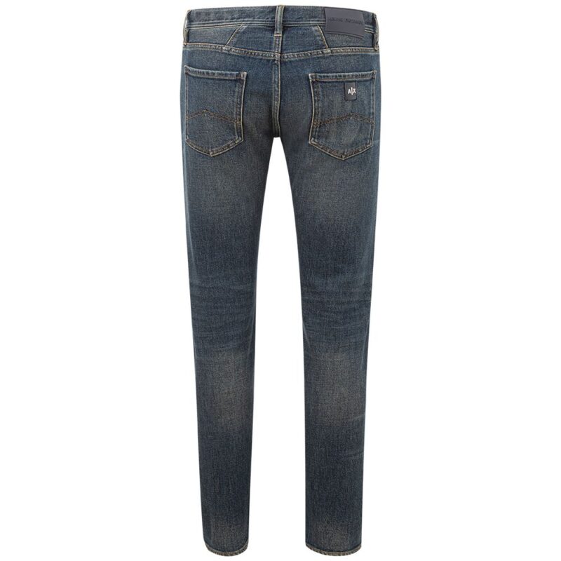 Armani Exchange Denim din bumbac albastru - imagine 2