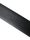 Curea Dolce & Gabbana din piele de vițel albastră cu cataramă metalică aurie pentru bărbați - imagine 5