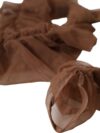 Mănuși lungi fără degete Dolce & Gabbana din nylon maro - imagine 5