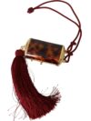 Dolce & Gabbana Geantă de machiaj mini cu oglindă și ciucure maro - imagine 3