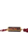 Dolce & Gabbana Geantă de machiaj mini cu oglindă și ciucure maro - imagine 5