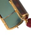 Dolce & Gabbana Geantă de machiaj mini cu oglindă și ciucure maro - imagine 8