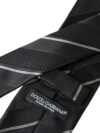 Cravată Dolce & Gabbana cu dungi alb-negru din mătase ajustabilă - imagine 4
