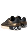 DOLCE & GABBANA Pantofi sport Portofino din piele de vițel aurii și negri - imagine 4