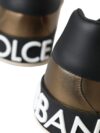 DOLCE & GABBANA Pantofi sport Portofino din piele de vițel aurii și negri - imagine 5
