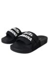 Sandale de plajă cu logo Dolce & Gabbana, negre - imagine 3