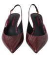 Dolce & Gabbana Pantofi cu toc din piele zebra în nuanță de vișiniu - imagine 2