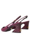 Dolce & Gabbana Pantofi cu toc din piele zebra în nuanță de vișiniu - imagine 4
