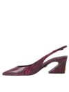 Dolce & Gabbana Pantofi cu toc din piele zebra în nuanță de vișiniu - imagine 5