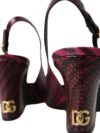 Dolce & Gabbana Pantofi cu toc din piele zebra în nuanță de vișiniu - imagine 7