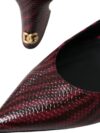 Dolce & Gabbana Pantofi cu toc din piele zebra în nuanță de vișiniu - imagine 8