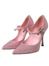 Dolce & Gabbana Pantofi cu toc din cristal roz Strass - imagine 3