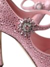 Dolce & Gabbana Pantofi cu toc din cristal roz Strass - imagine 8