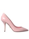 Pantofi cu toc din piele lacuită Dolce & Gabbana roz deschis - imagine 7