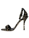Sandale cu toc înalt din lurex cu imprimeu leopard aurie Dolce & Gabbana - imagine 5