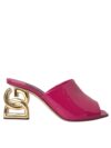 Sandale cu toc Dolce & Gabbana Fuchsia DG Logo - imagine 5