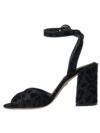 Sandale cu toc din suede negru cu leopard Dolce & Gabbana - imagine 4