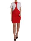 Rochie mini bodycon din nylon elastic roșie Dolce & Gabbana - imagine 2