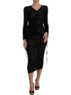 Rochie midi bodycon transparentă neagră Dolce & Gabbana - imagine 2