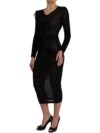 Rochie midi bodycon transparentă neagră Dolce & Gabbana - imagine 3