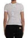 Dolce & Gabbana Tricou alb din bumbac cu mâneci scurte și guler rotund - imagine 3