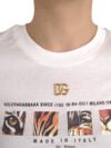 Dolce & Gabbana Tricou alb din bumbac cu mâneci scurte și guler rotund - imagine 4