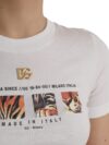 Dolce & Gabbana Tricou alb din bumbac cu mâneci scurte și guler rotund - imagine 5