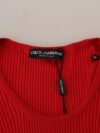 Dolce & Gabbana Tricou din Mătase Roșie cu Mâneci Scurte - imagine 3